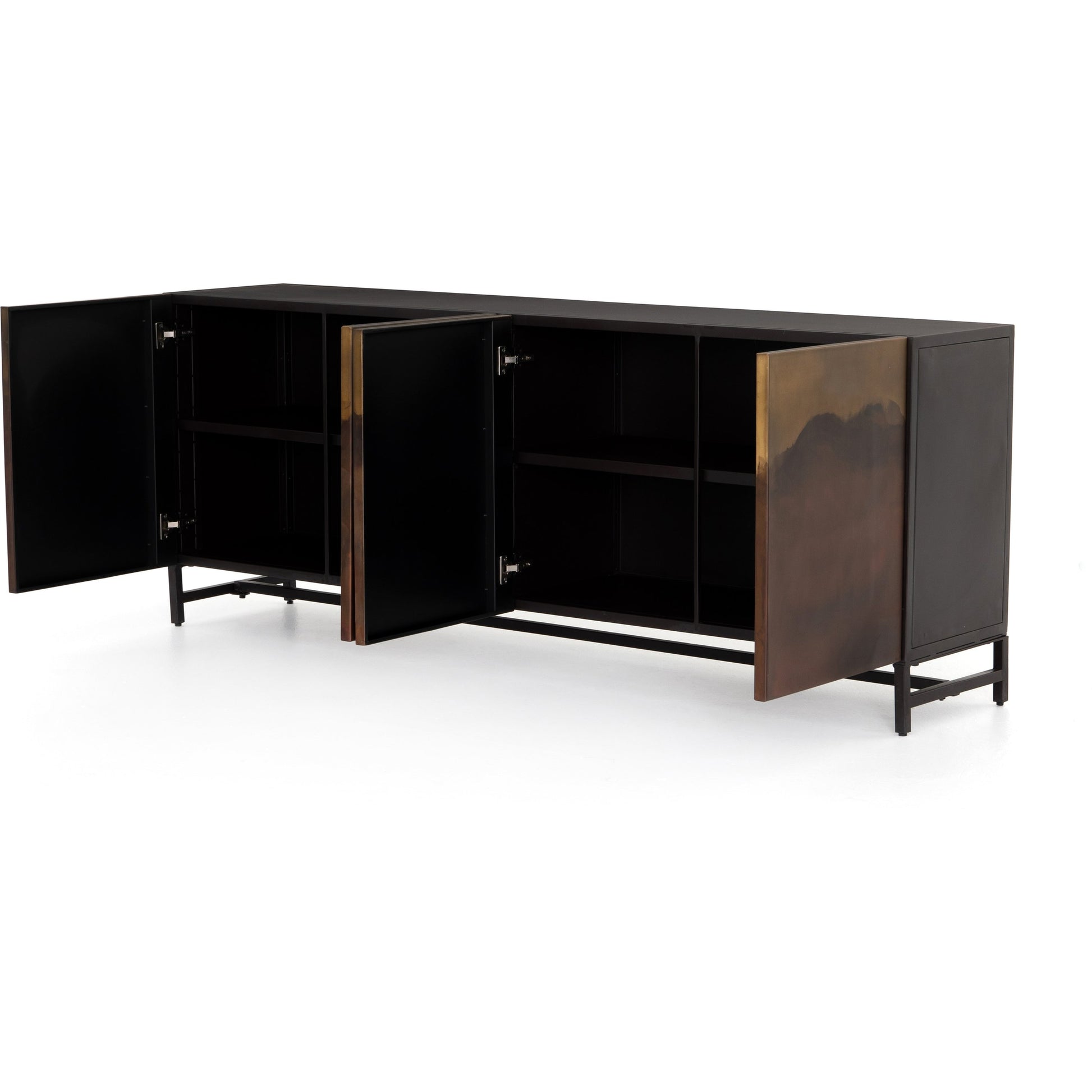 Stormy Sideboard by Four Hands in distressed ombre, aged brown and distressed ombre. Made from iron in a eclectic & global style.