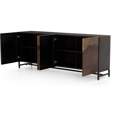 Stormy Sideboard by Four Hands in distressed ombre, aged brown and distressed ombre. Made from iron in a eclectic & global style.