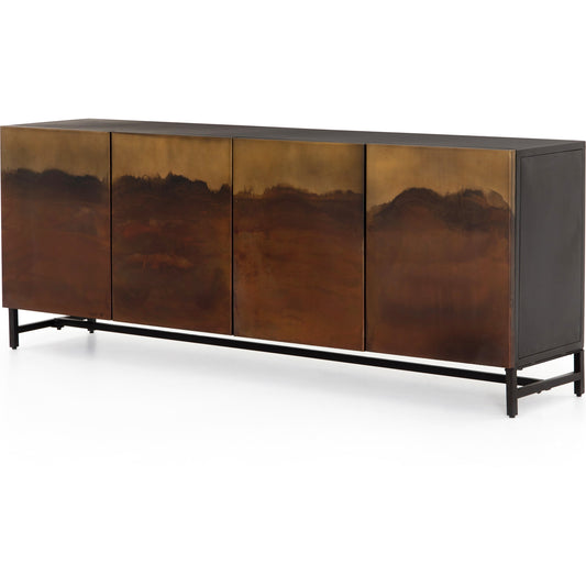 Stormy Sideboard by Four Hands in distressed ombre, aged brown and distressed ombre. Made from iron in a eclectic & global style.