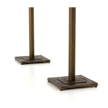 Fannin Counter Table by Four Hands in aged brass. Made from iron in a modern style.
