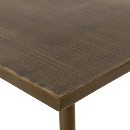 Fannin Counter Table by Four Hands in aged brass. Made from iron in a modern style.