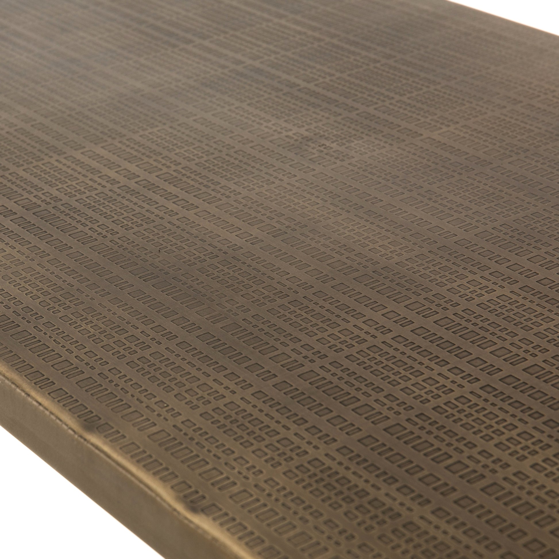 Fannin Counter Table by Four Hands in aged brass. Made from iron in a modern style.