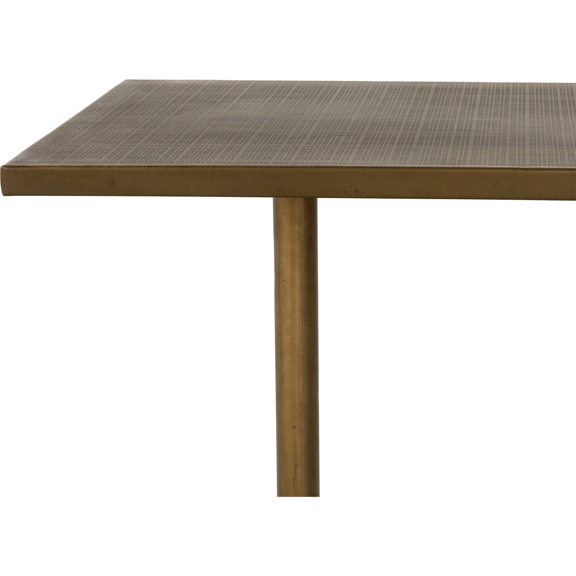 Fannin Counter Table by Four Hands in aged brass. Made from iron in a modern style.