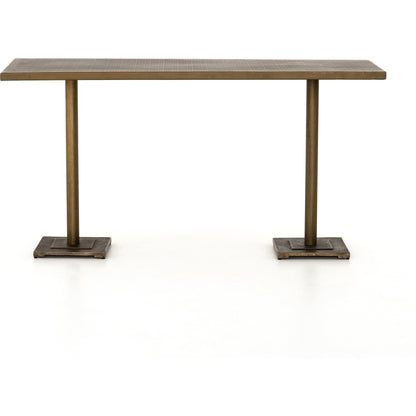 Fannin Counter Table by Four Hands in aged brass. Made from iron in a modern style.