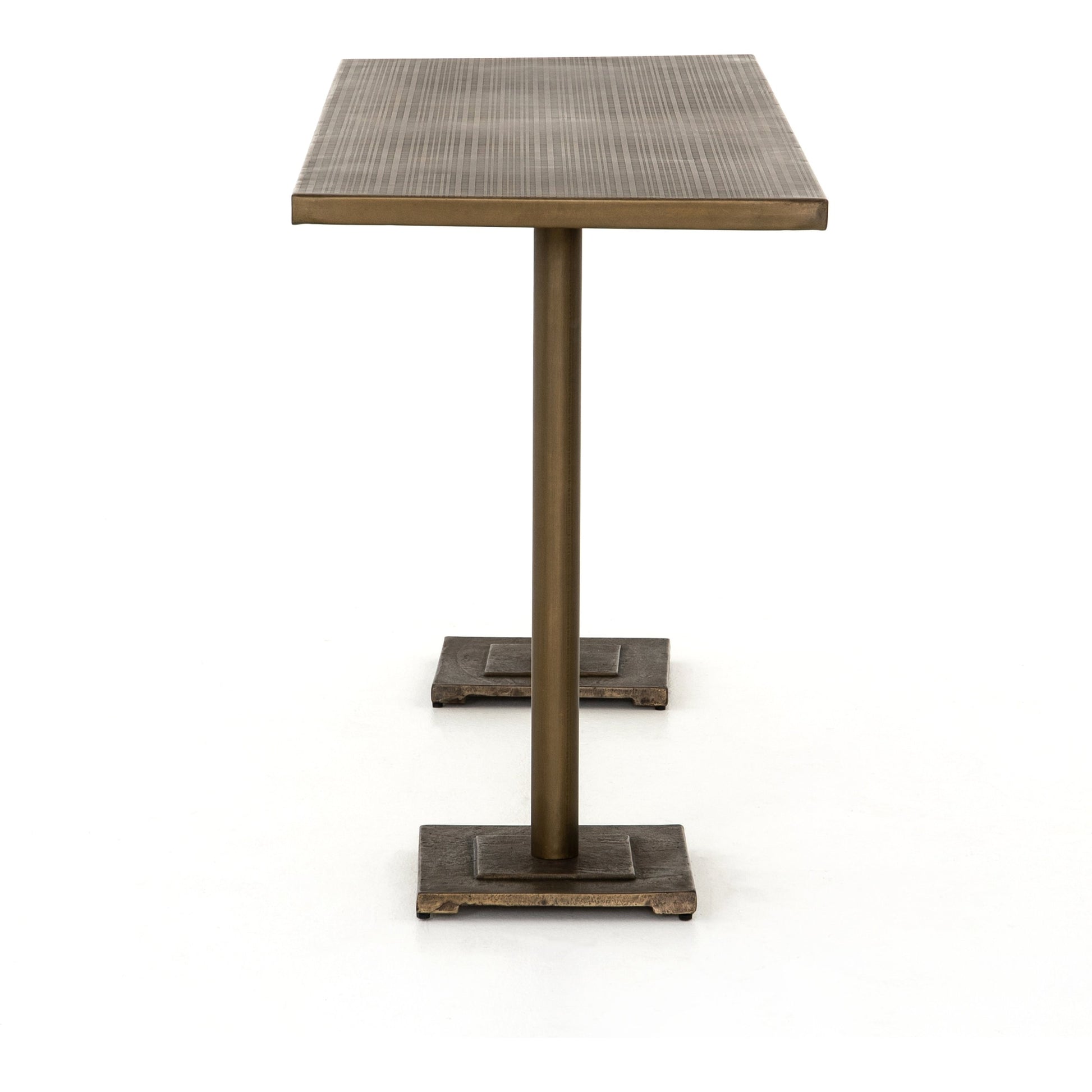 Fannin Counter Table by Four Hands in aged brass. Made from iron in a modern style.