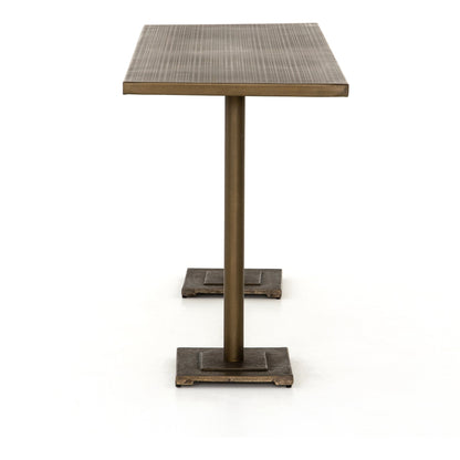 Fannin Counter Table by Four Hands in aged brass. Made from iron in a modern style.