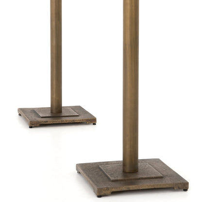 Fannin Bar Table by Four Hands in aged brass. Made from iron in a modern style.