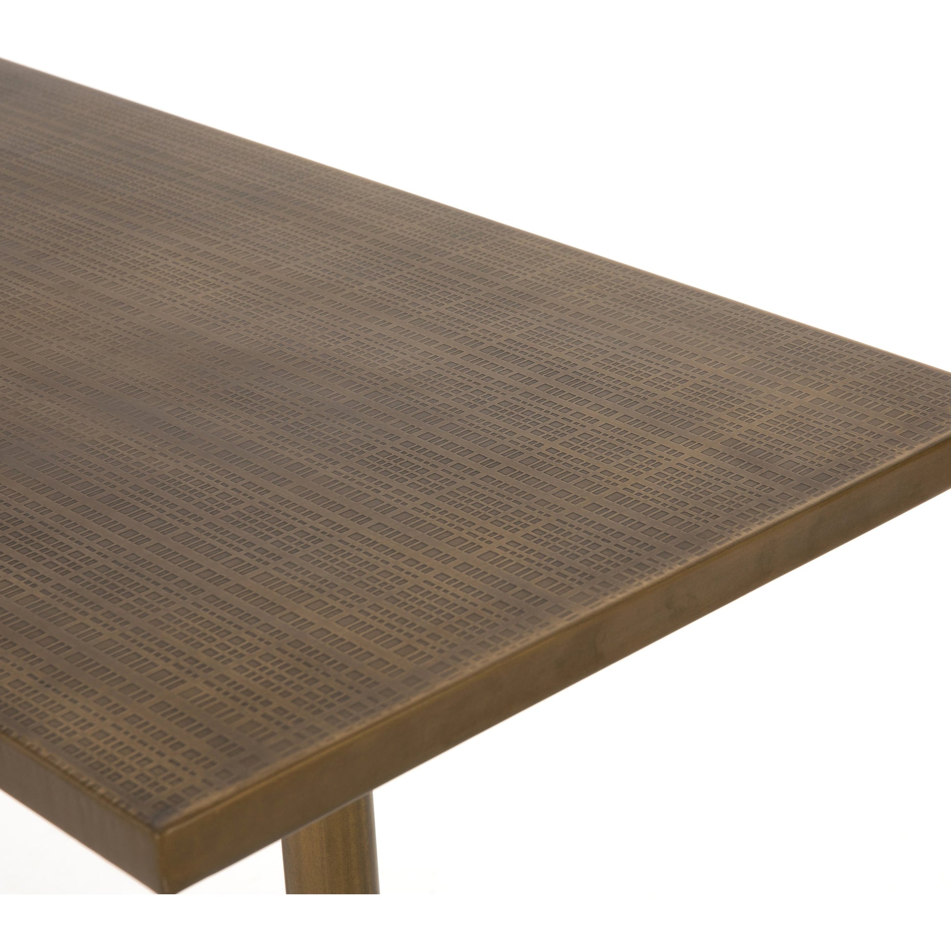 Fannin Bar Table by Four Hands in aged brass. Made from iron in a modern style.