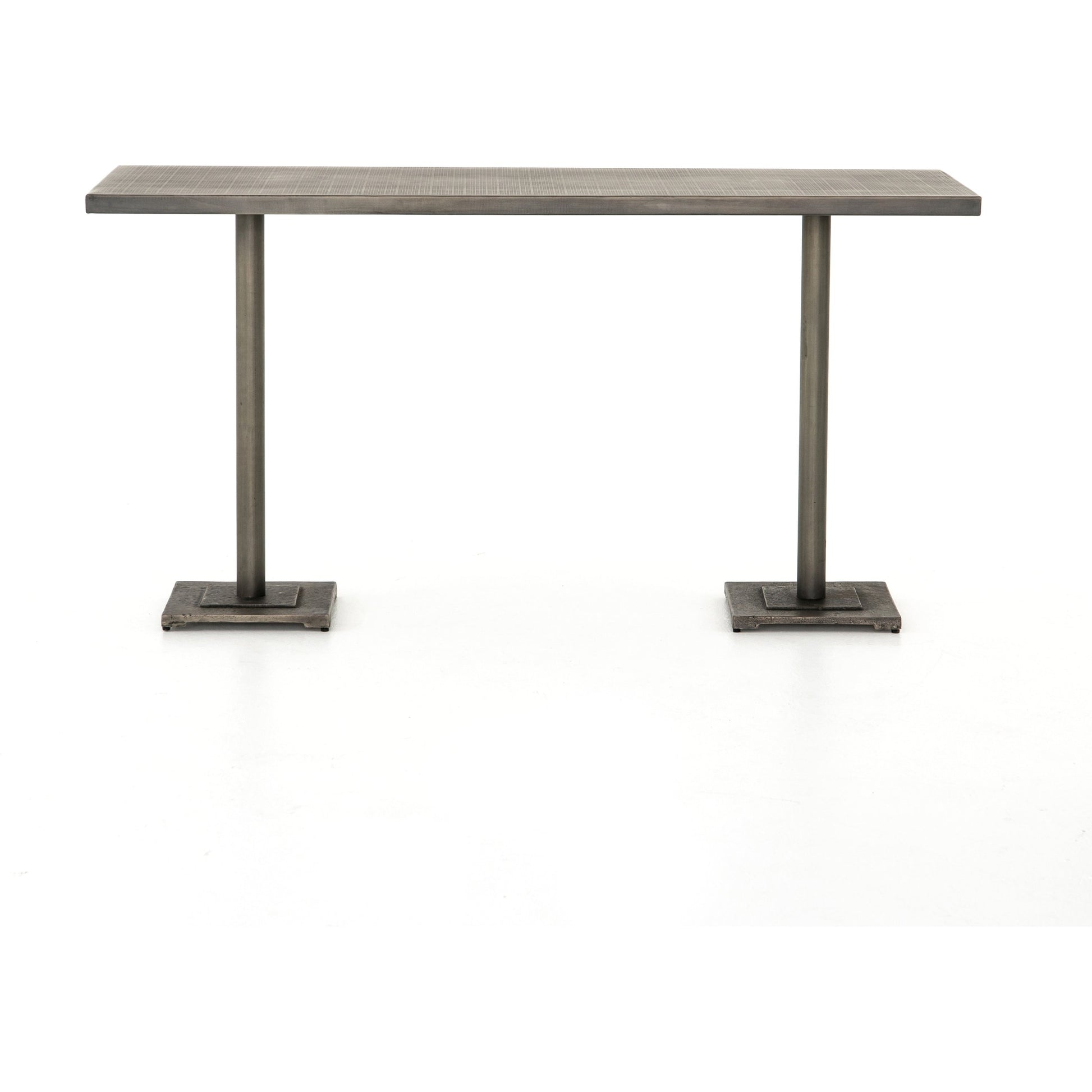Fannin Counter Table by Four Hands in aged brass. Made from iron in a modern style.