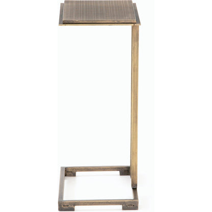 Acid Etch Table by Four Hands in antique brass. Made from iron in a modern style.