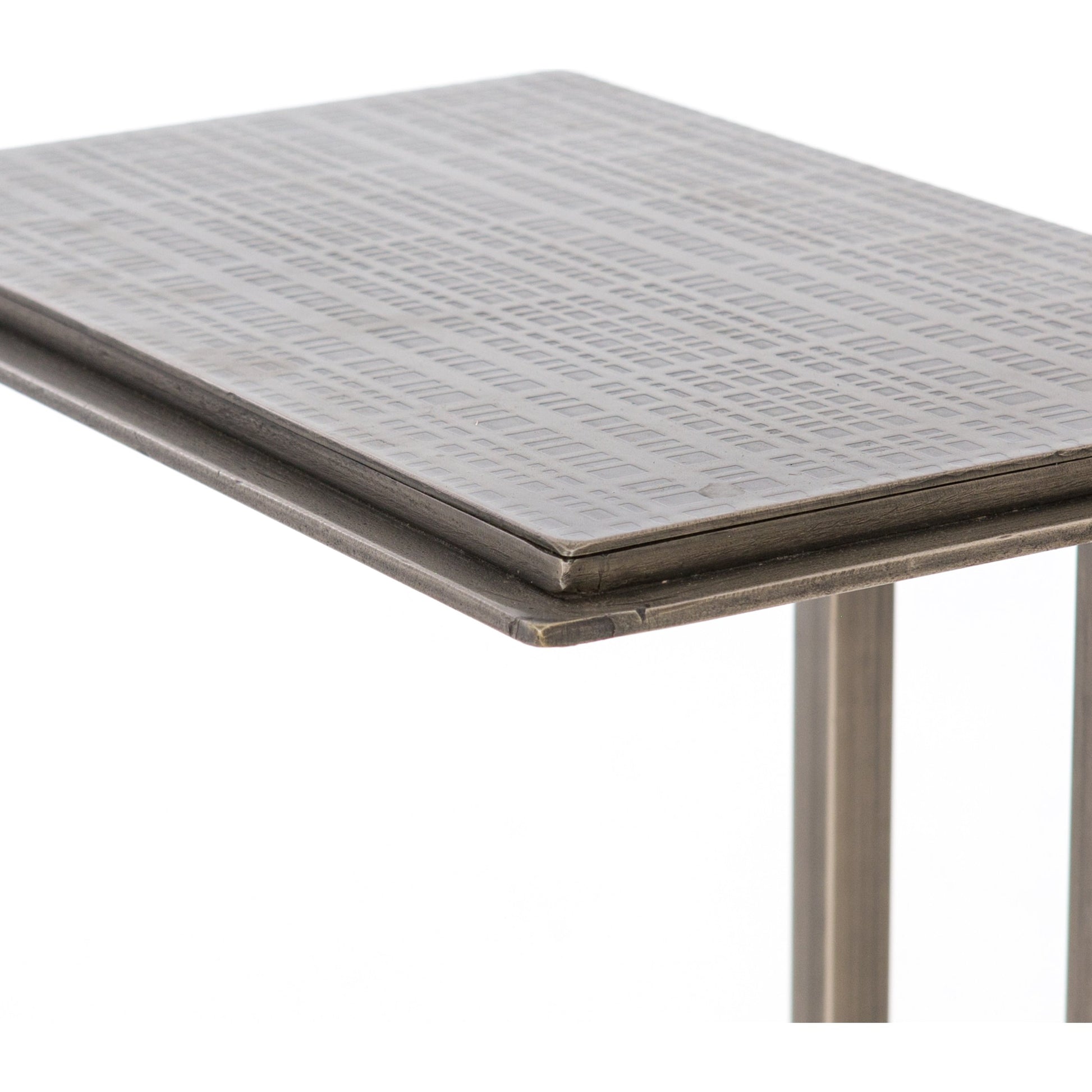 Acid Etch Table by Four Hands in antique brass. Made from iron in a modern style.