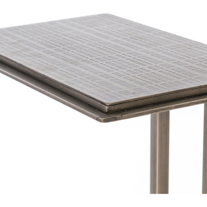 Acid Etch Table by Four Hands in antique brass. Made from iron in a modern style.