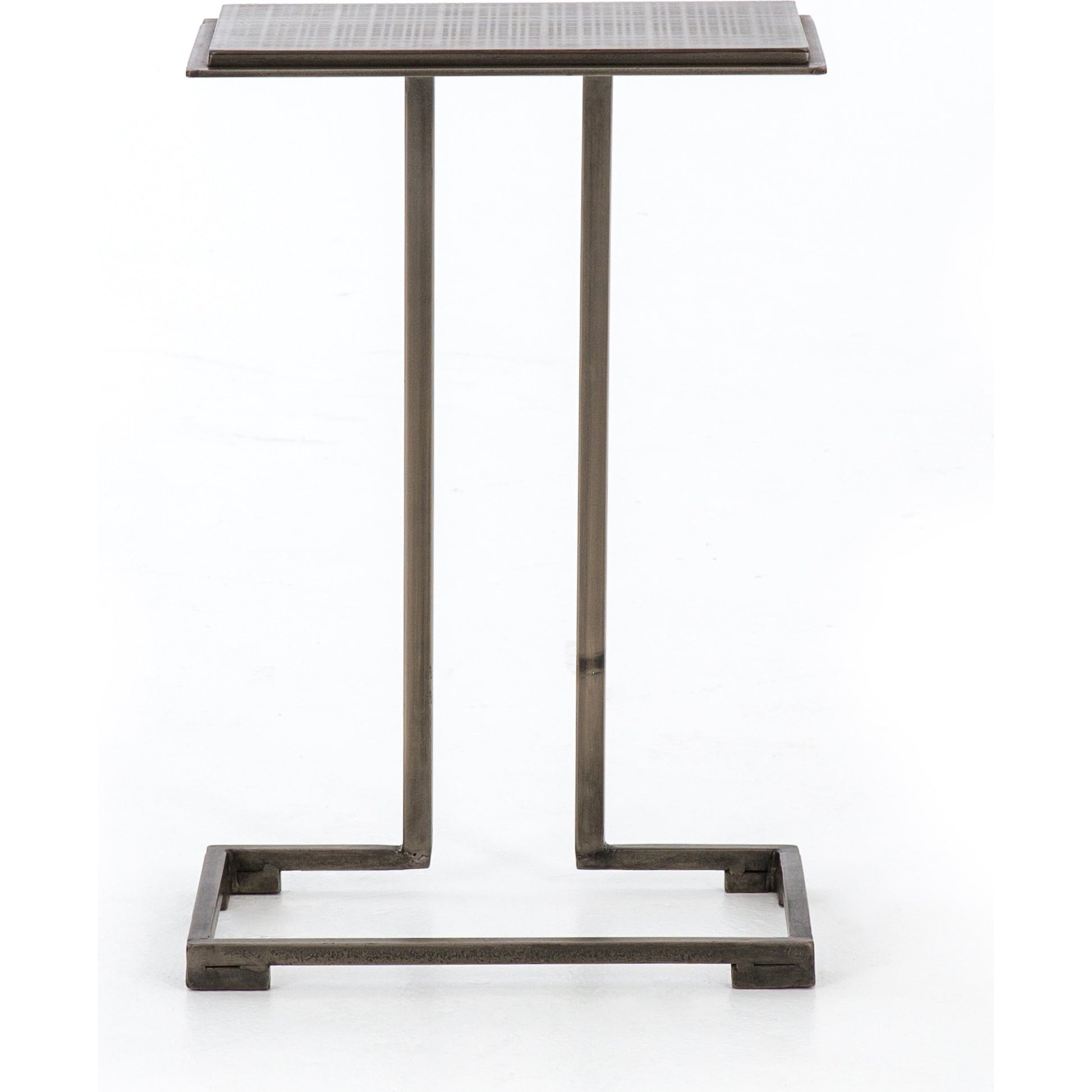 Acid Etch Table by Four Hands in antique brass. Made from iron in a modern style.