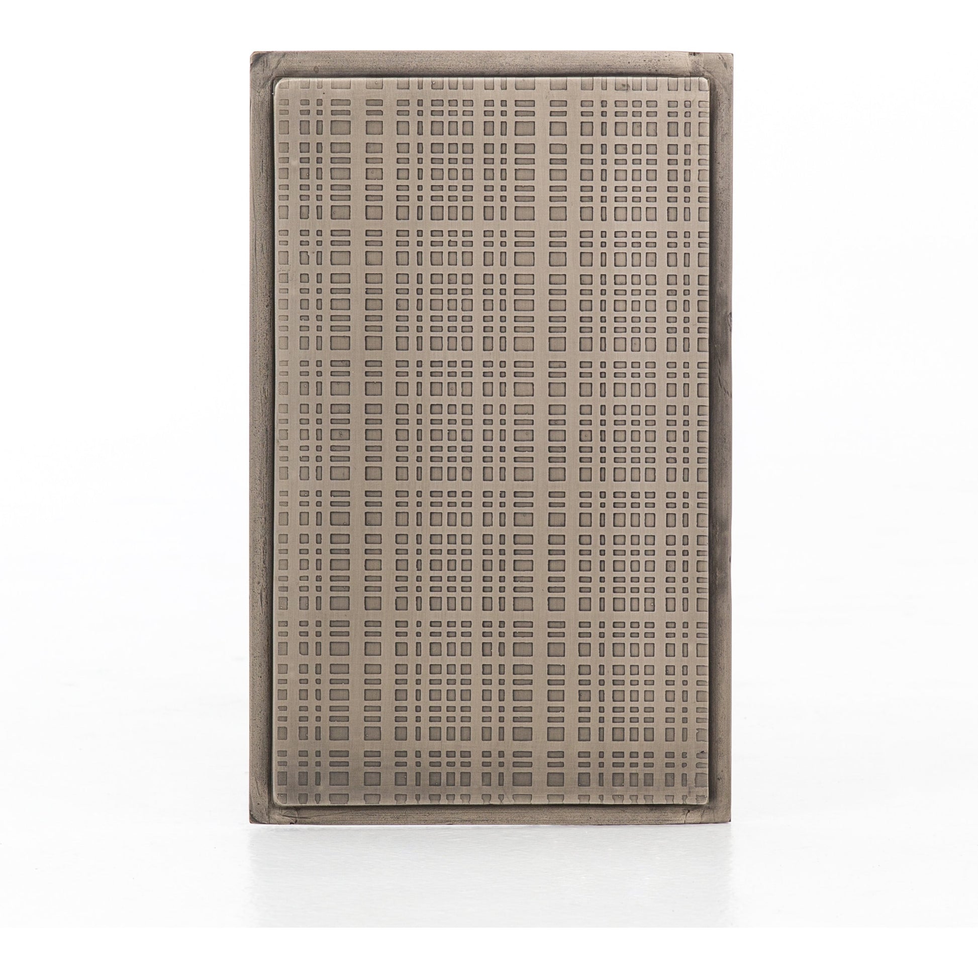 Acid Etch Table by Four Hands in antique brass. Made from iron in a modern style.