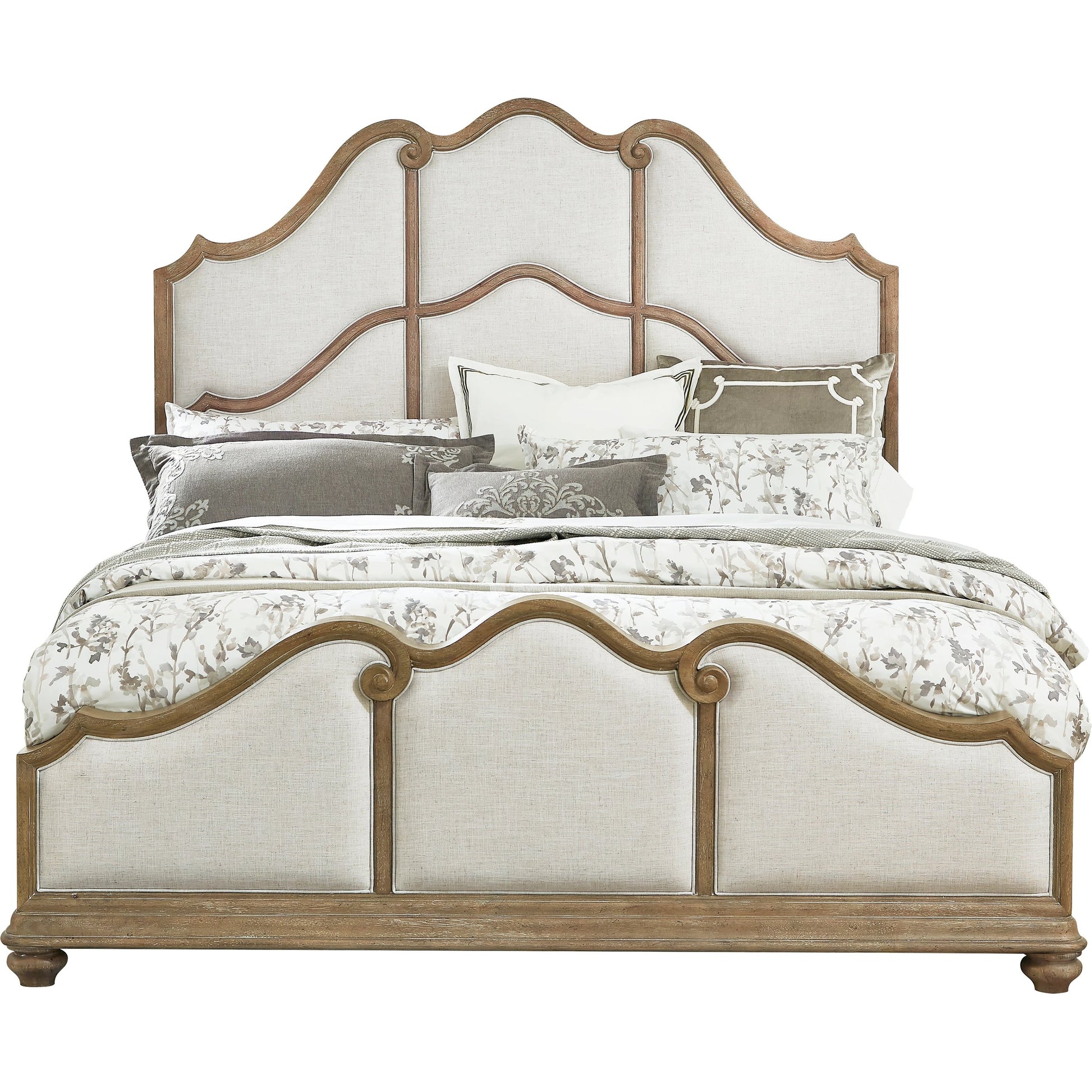 Weston Hills Bed by Pulaski Furniture in flax seed. Made from hardwood solids, hickory veneers in a traditional style.