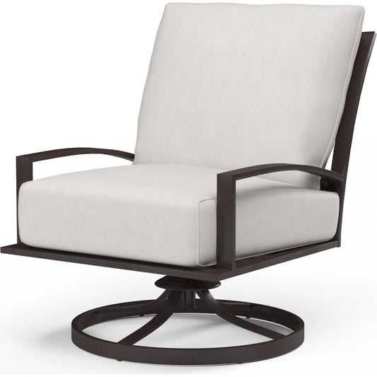 La Outdoor Jolla Club Swivel Chair by Sunset West in espresso. Made from aluminum in a modern style.