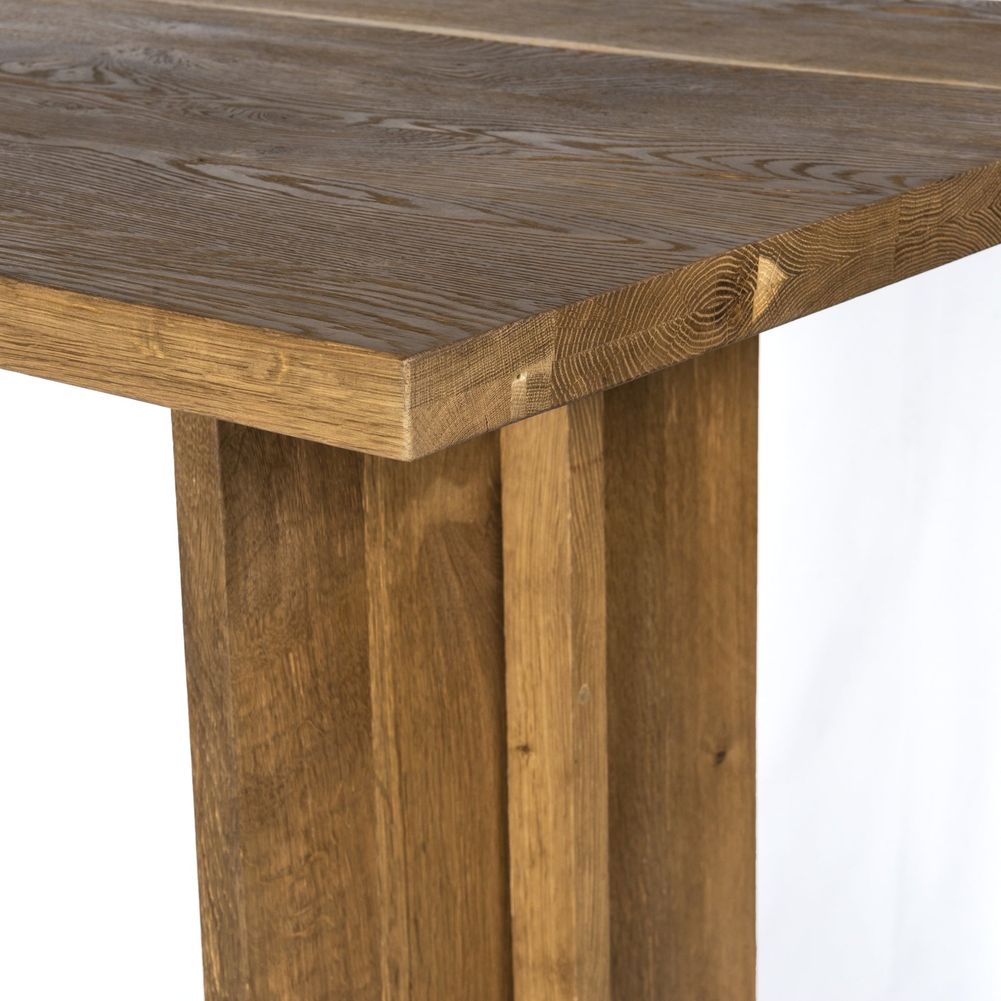 Erie Bar Table by Four Hands in dark smoked oak. Made from solid oak in a rustic style.