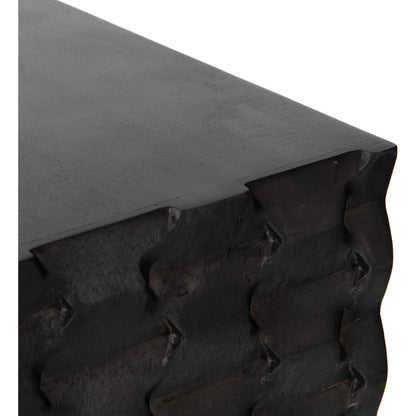 Raffael Bar Cabinet by Four Hands in carved stonewash grey. Made from solid mango, iron in a eclectic & global style.