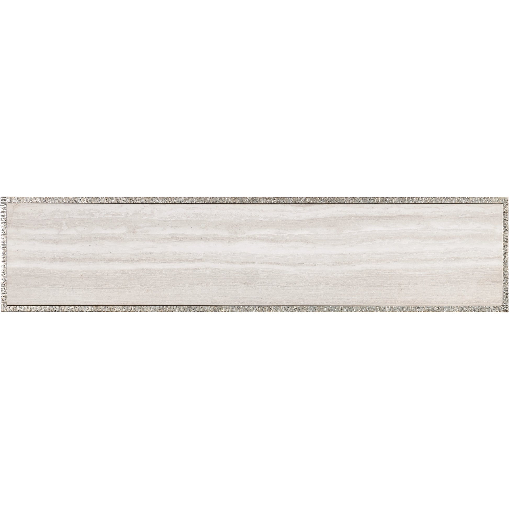 Melange Sabre Console Table by Hooker Furniture in silver. Made from metal, marble in a modern style.
