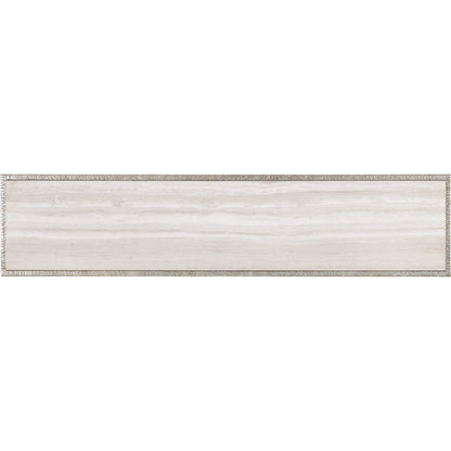 Melange Sabre Console Table by Hooker Furniture in silver. Made from metal, marble in a modern style.
