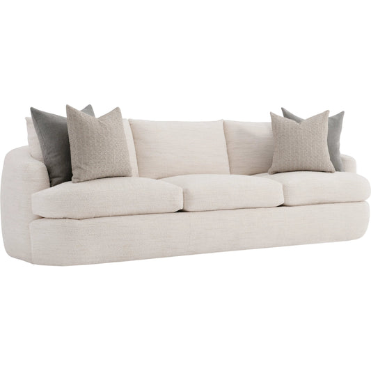 Jules Fabric Sofa by Bernhardt in cream. Made from fabric in a unique style.
