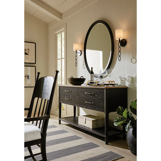 Americana Oval Mirror by Hooker Furniture. Made from wood and mirror in a modern style.
