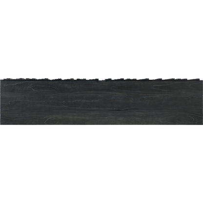 Chapman Shou Sugi Ban Entertainment Console by Hooker Furniture in charred black. Made from pine veneers in a modern style.