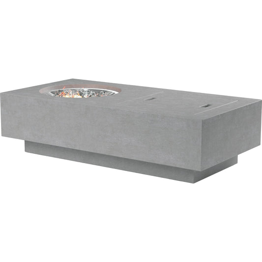 Gravelstone Outdoor Fire Table w/ Self Contained Tank by Sunset West in gravelstone. Made from gfr concrete in a modern style.