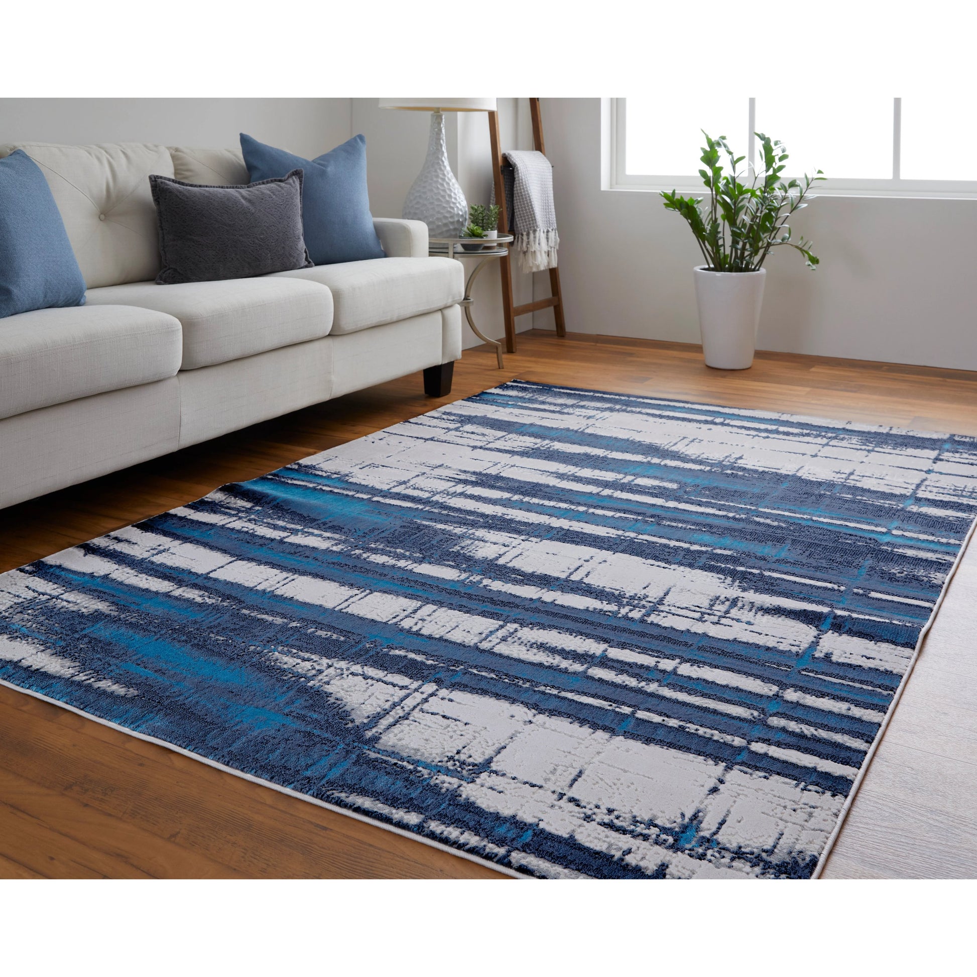 Indio Rug - 39GZF by Feizy in ivory, blue, gray. Made from unique in a unique style.