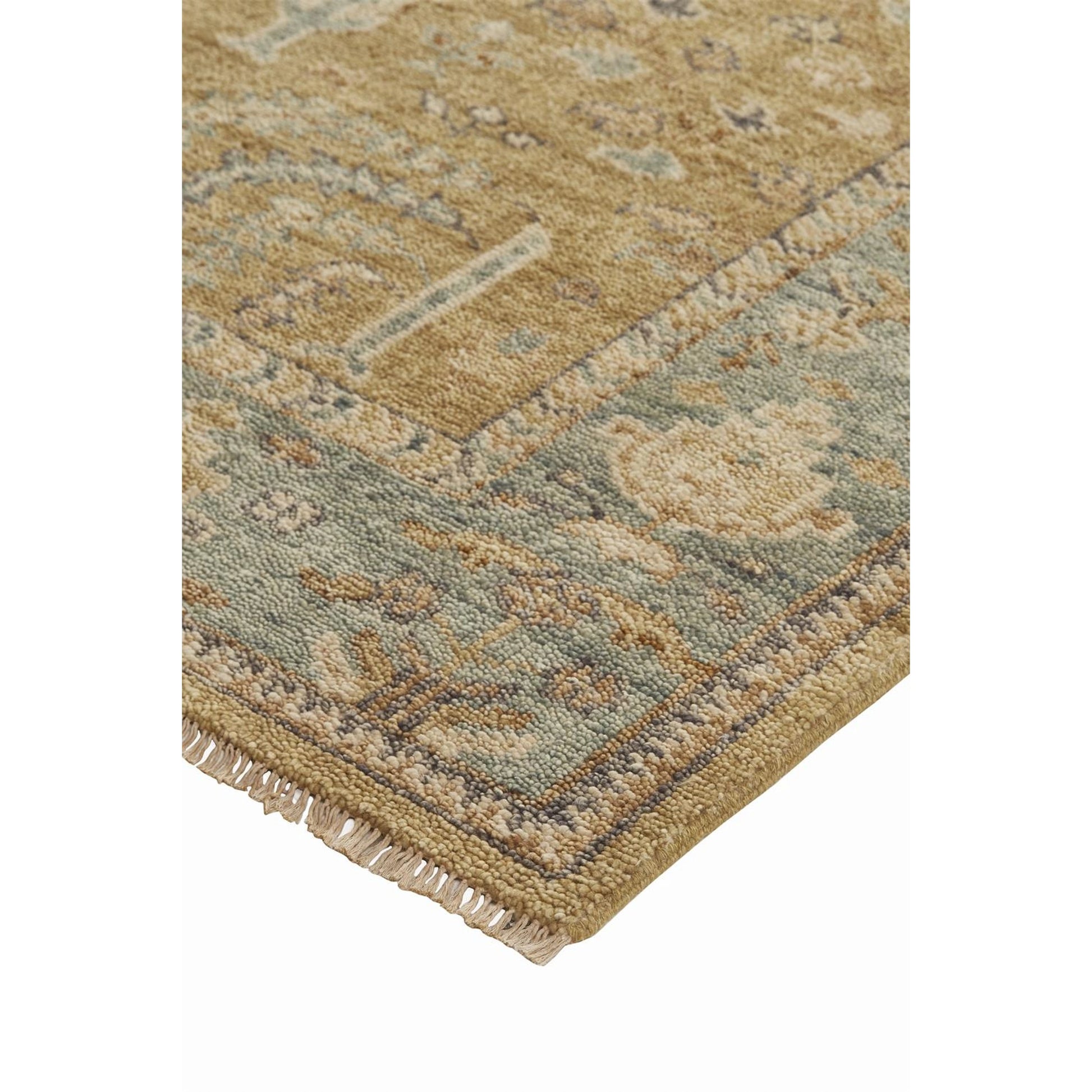 Carrington Traditional Oriental Rug - 6501F by Feizy in gold, blue, gray. Made from wool in a unique style.