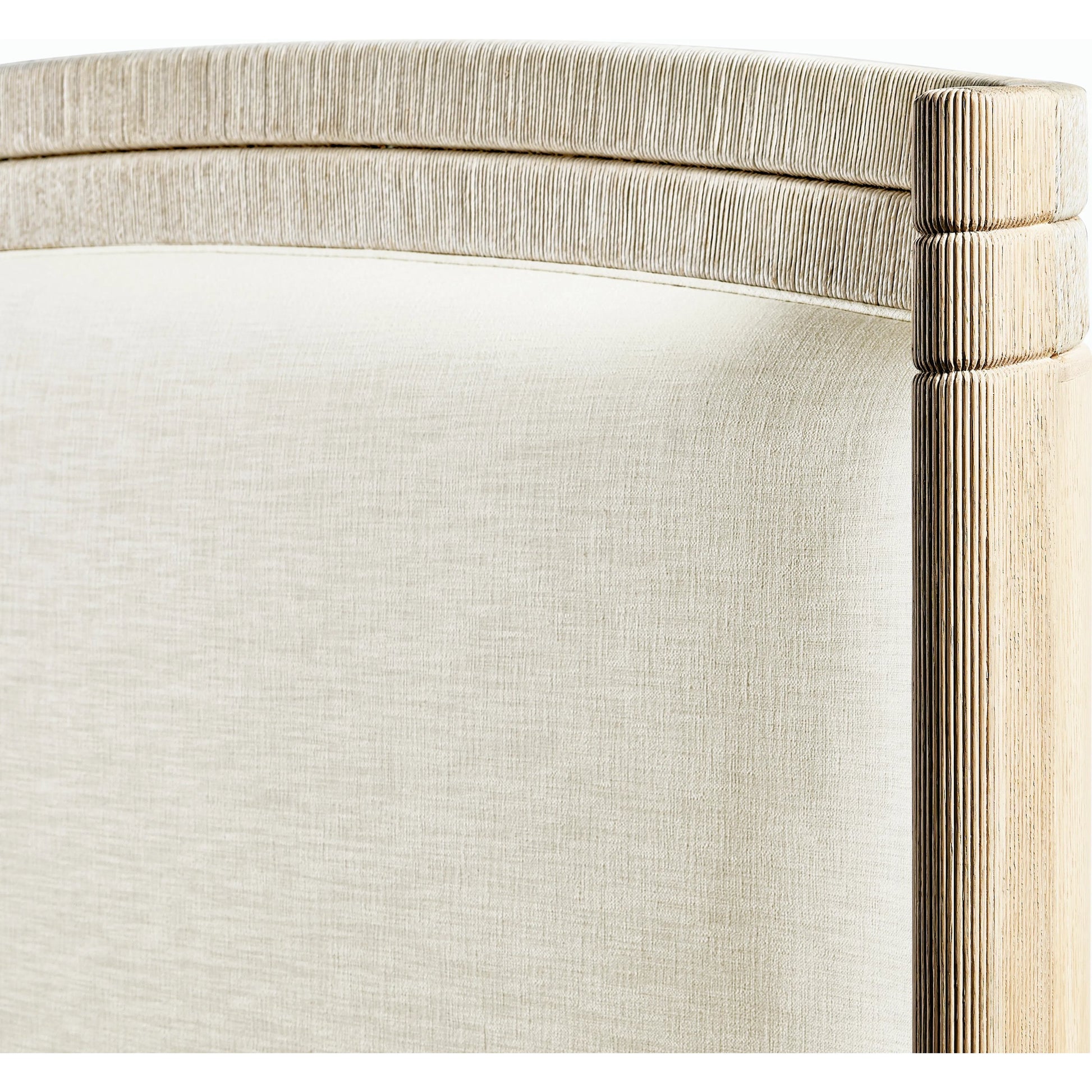 Bowline Shelter Bed by Jonathan Charles in whitewash oak. Made from oak veneers, danish cord, foam, fabric in a modern style.