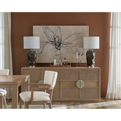 Sonnet Dining Credenza by Hooker Furniture in medium wood and wren. Made from unique in a transitional style.