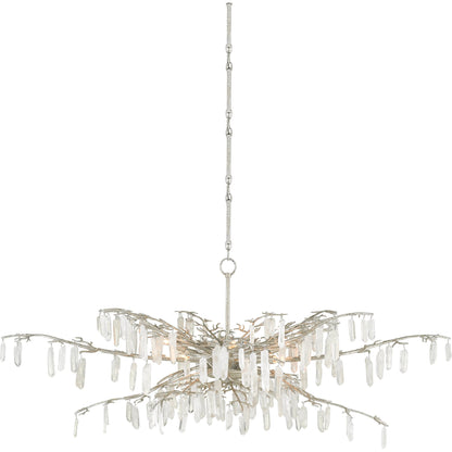 Forest Dawn Chandelier by Currey and Company. Made from wrought iron, crystal in a eclectic & global style.