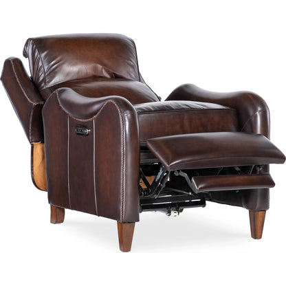 Carrington Power Recliner w/Power Headrest by Hooker Furniture in dark wood. Made from unique in a traditional style.
