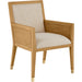 Santos Armchair by Currey and Company. Made from mahogany, rattan, brass in a modern style.