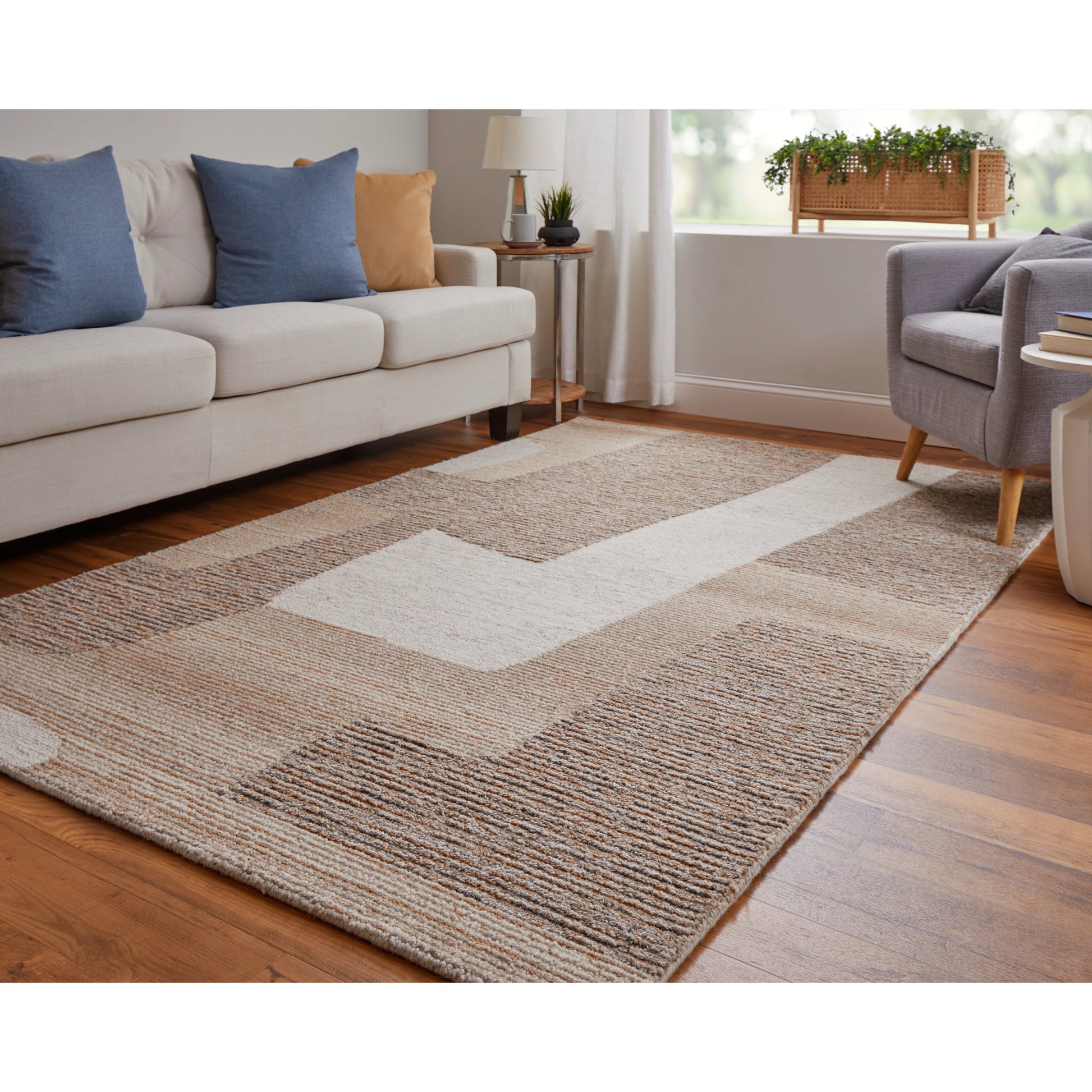 Pollock Rug - 8953F by Feizy in brown, tan, ivory. Made from wool, nylon in a unique style.