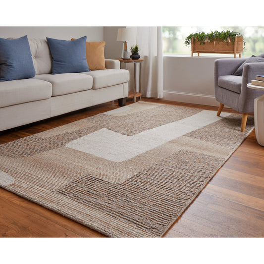 Pollock Rug - 8953F by Feizy in brown, tan, ivory. Made from wool, nylon in a unique style.