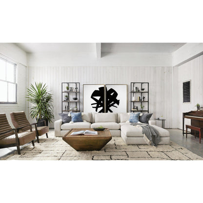 Drake Coffee Table by Four Hands in reclaimed fruitwood. Made from solid mixed reclaimed wood, solid mango, solid acacia in a cottage & farmhouse style.