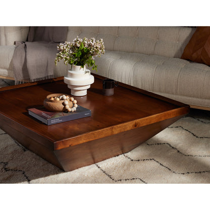 Drake Coffee Table by Four Hands in reclaimed fruitwood. Made from solid mixed reclaimed wood, solid mango, solid acacia in a cottage & farmhouse style.