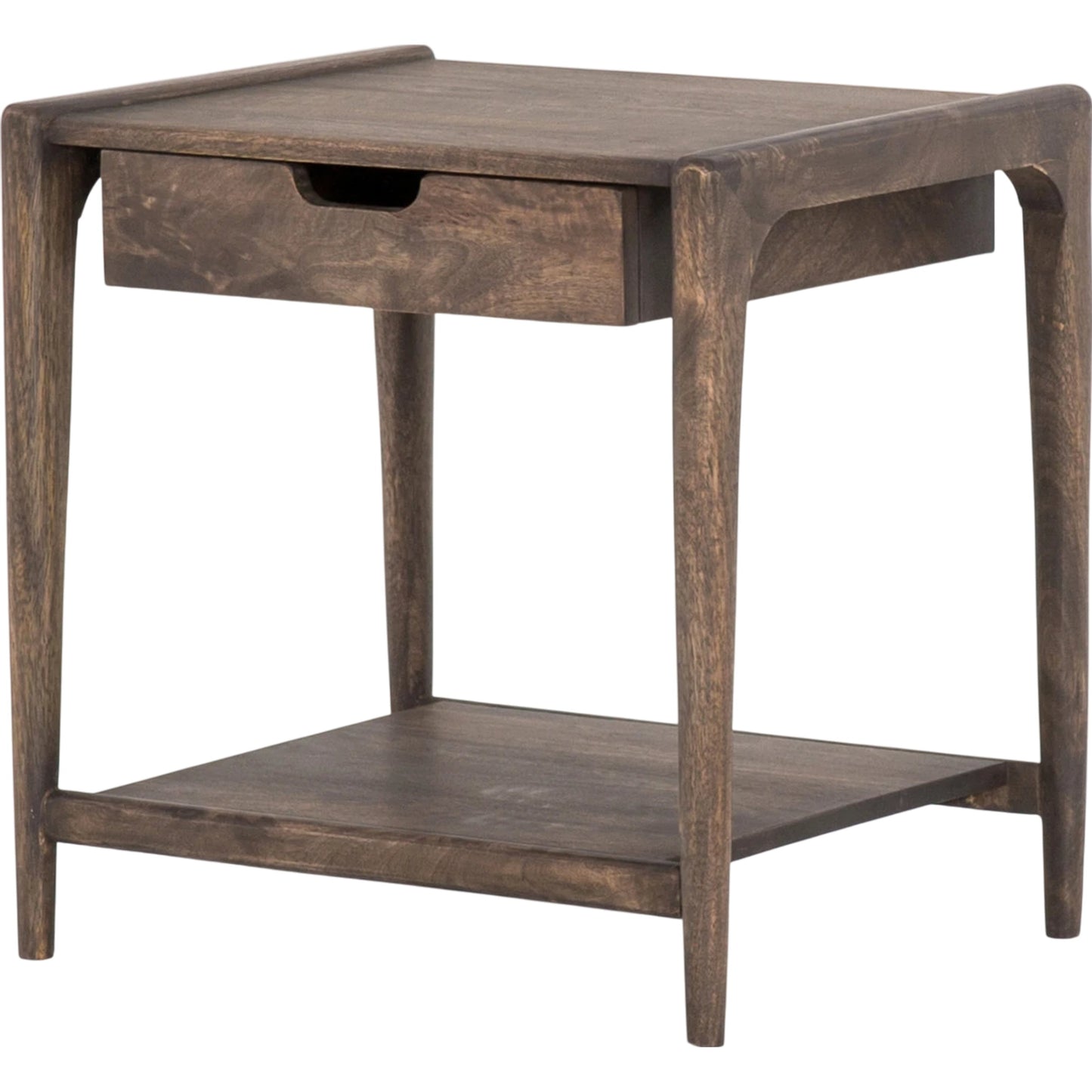 000 SI-1717102 | Primary Silo | Valeria End Table by Four Hands in aged brown. Made from solid mango, engineered hardwood in a rustic style.
