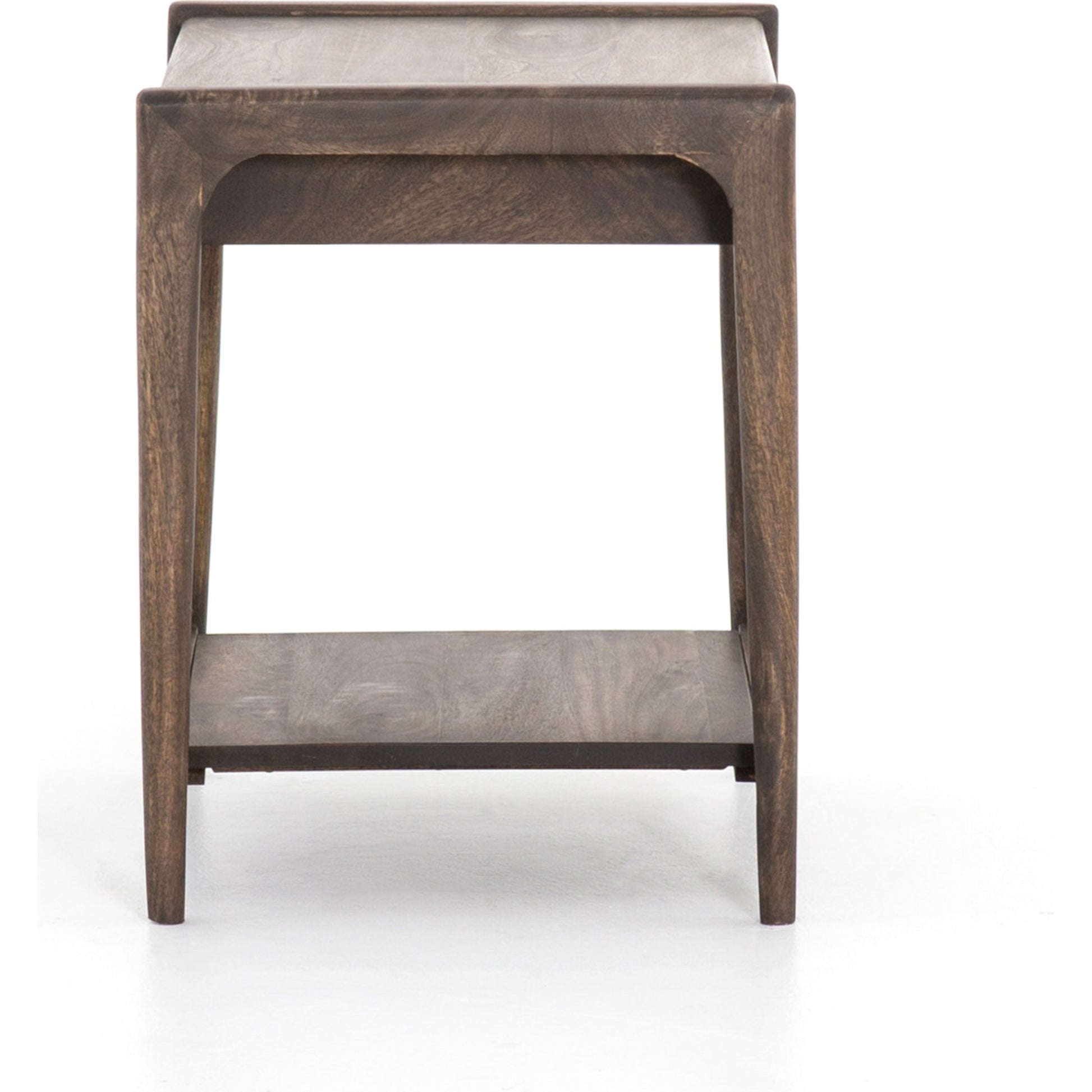 Valeria End Table by Four Hands in aged brown. Made from solid mango, engineered hardwood in a rustic style.