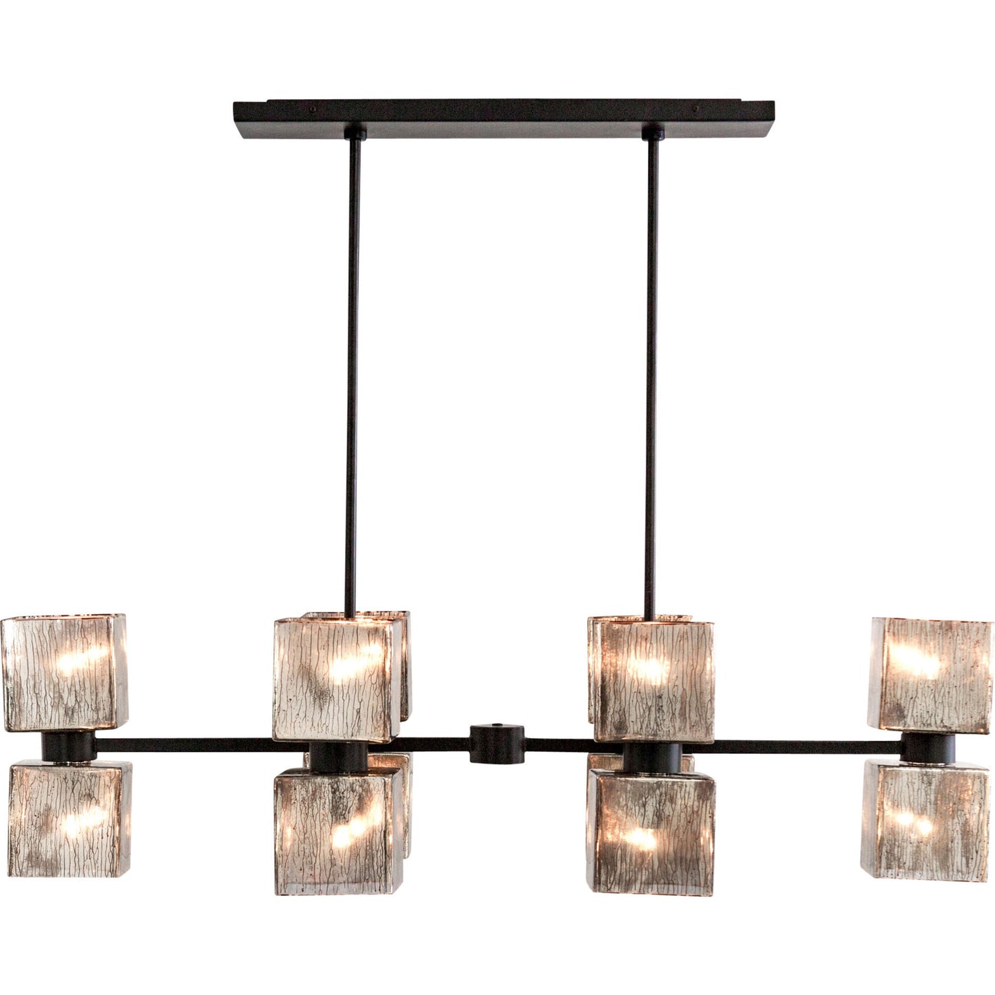 001 SR-368873 | Additional Silo | Ava Linear Chandelier by Four Hands in antiqued iron, aged metallic glass. Made from iron, glass in a modern style.