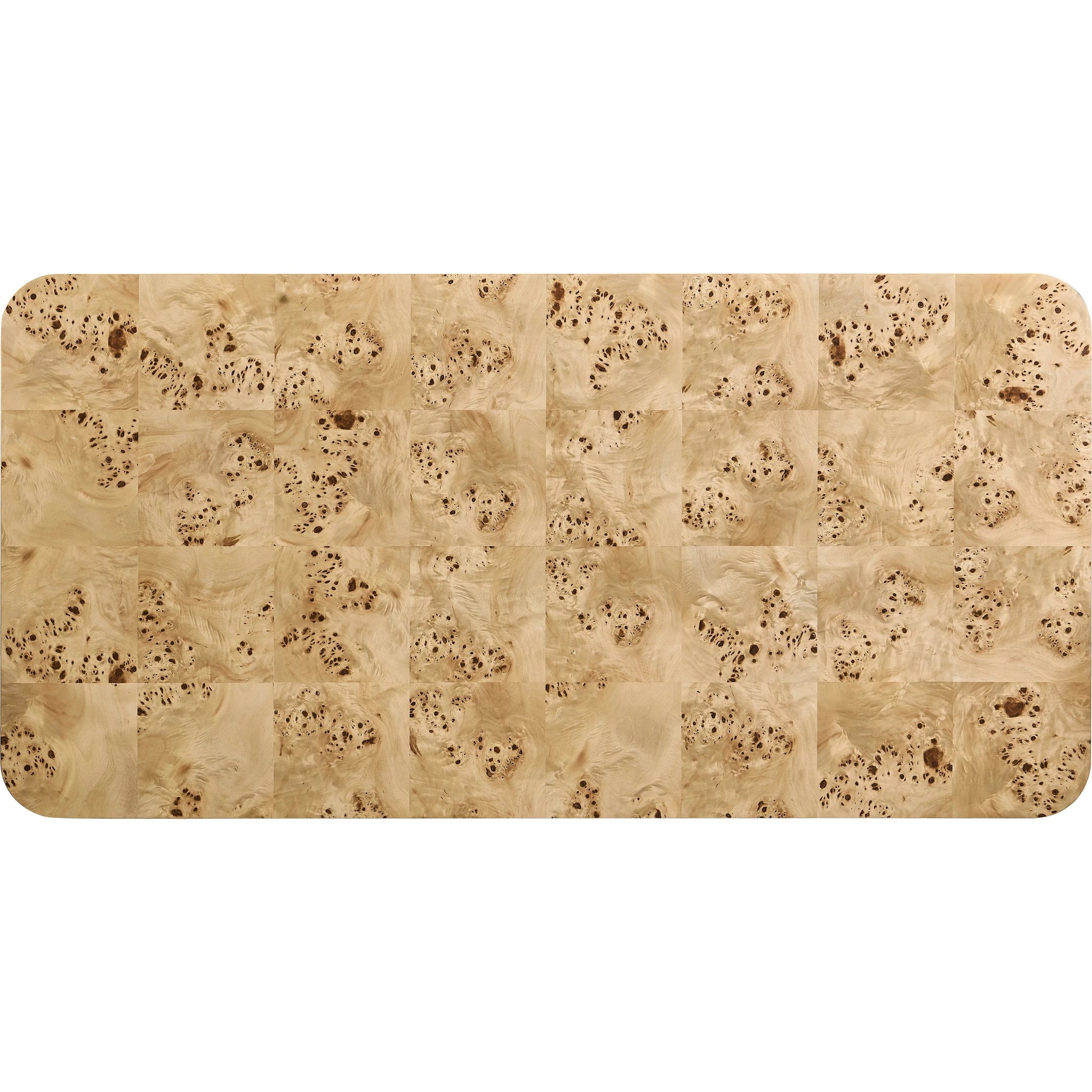 Veil Rectangular Cocktail Table by Jonathan Charles in natural mappa burl. Made from mappa burl in a modern style.