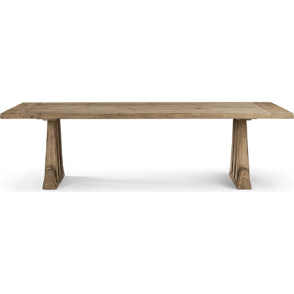 124" Echo Canyon Rectangular Dining Table by Jonathan Charles in faded oak. Made from oak veneer in a transitional style.