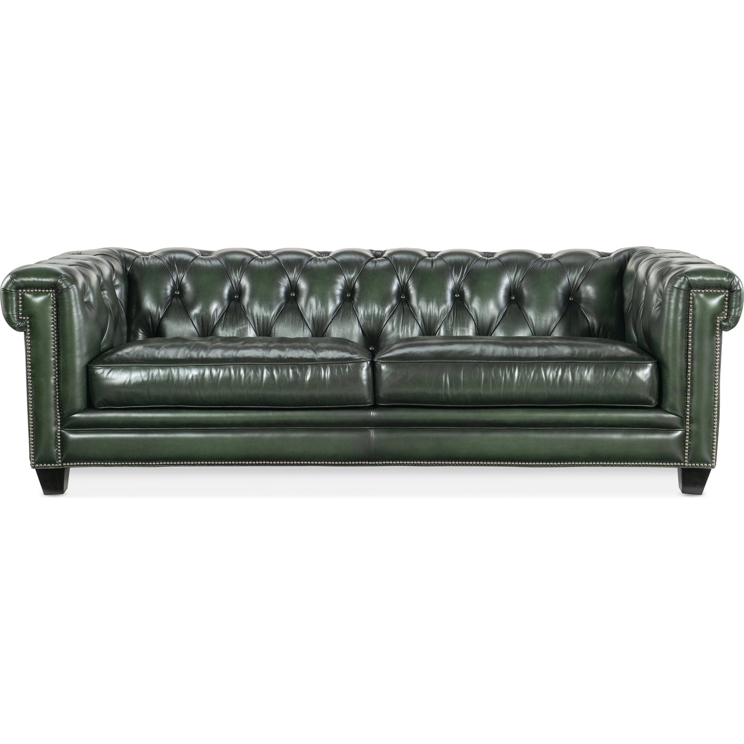 002 SI-2029069 | Additional Silo | Charleston Tufted Sofa by Hooker Furniture in sarzana portal and black. Made from leather, sarzana portal (finished, wipe off, top grain with splits) in a transitional style.