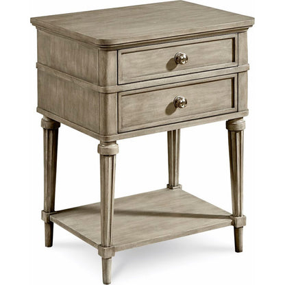 Morrissey Kirke Nightstand by A.R.T. Furniture in silver and bezel. Made from parawood solids, primavera veneers in a traditional style.