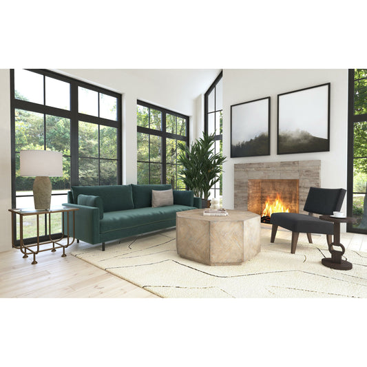 Commerce & Market Kiara End Table by Hooker Furniture in gold. Made from iron, tempered glass in a transitional style.