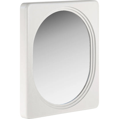 Portico Landscape Mirror by A.R.T. Furniture in white plaster. Made from parawood solids, resin, glass in a modern style.