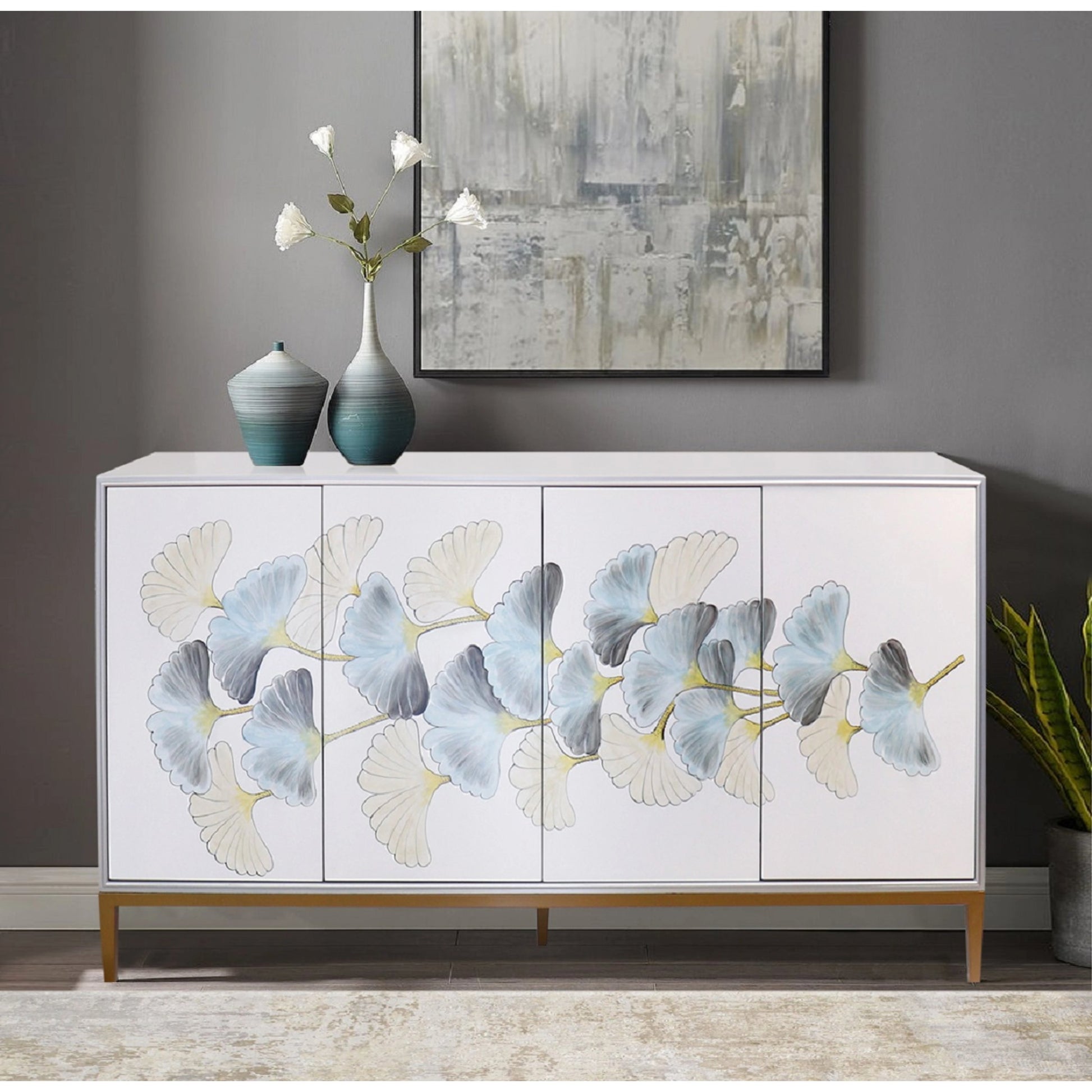 Annabelle Sideboard by Pasargad Home in silver and silver. Made from unique in a transitional style.