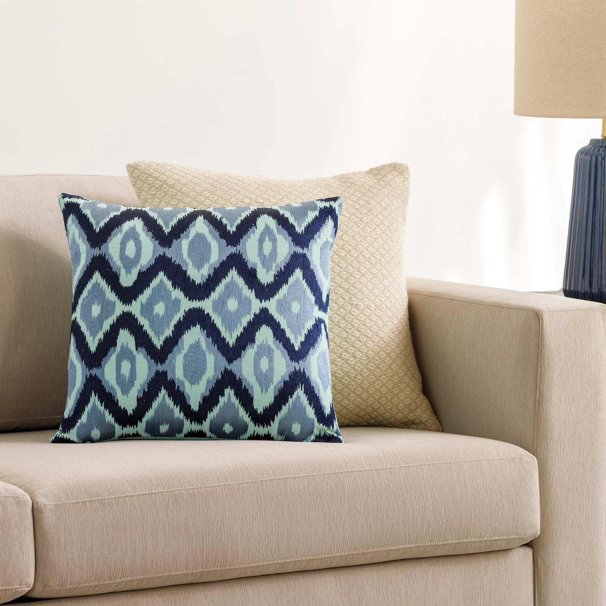 Ikat Luxe Pillow - 23235 by Surya. Made from 100% cotton in a eclectic & global style.